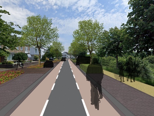 Impressie ontwerp inrichting provinciale weg Houthem